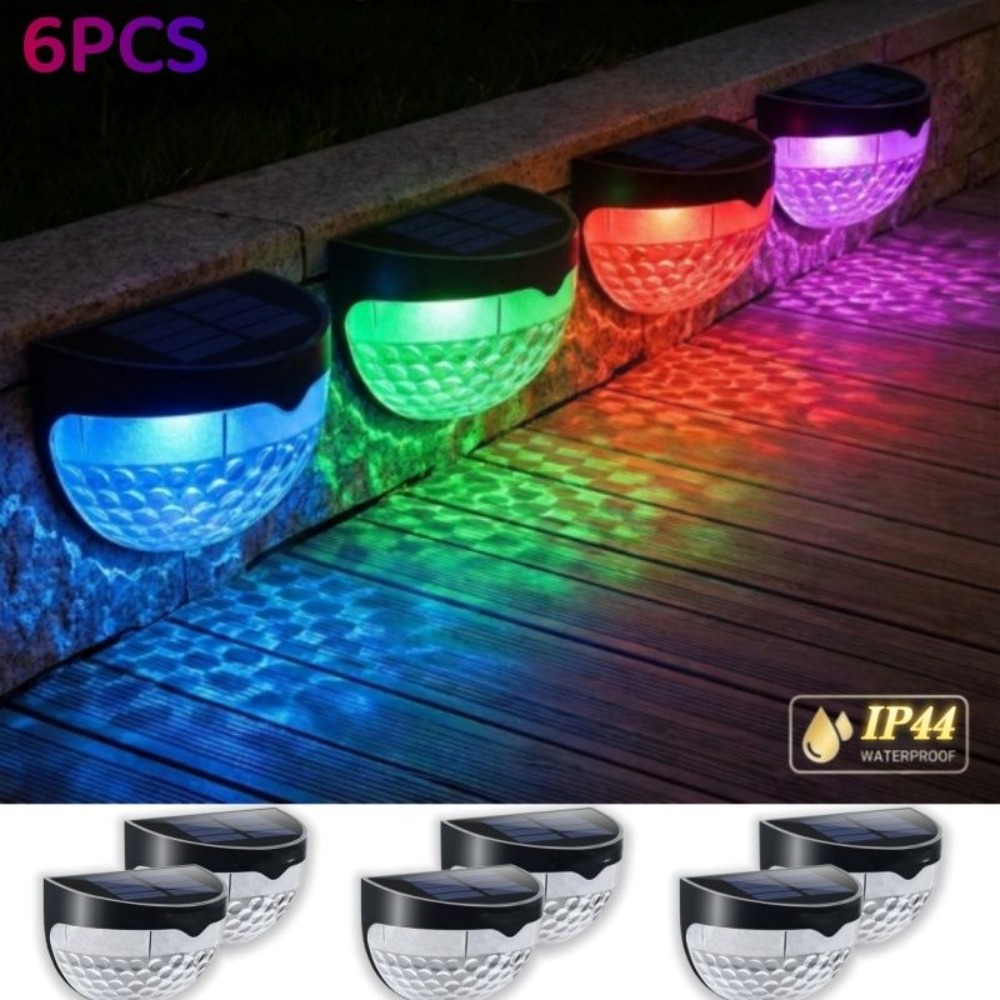 Outdoor Power Post - 6 Pack RGB Solar Fence Lights,