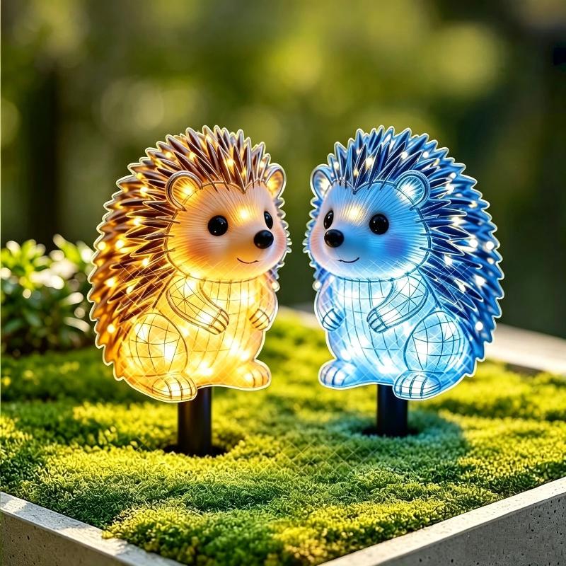Outdoor Yard Power Stake - 2D Waterproof Solar Powered Hedgehog Garden