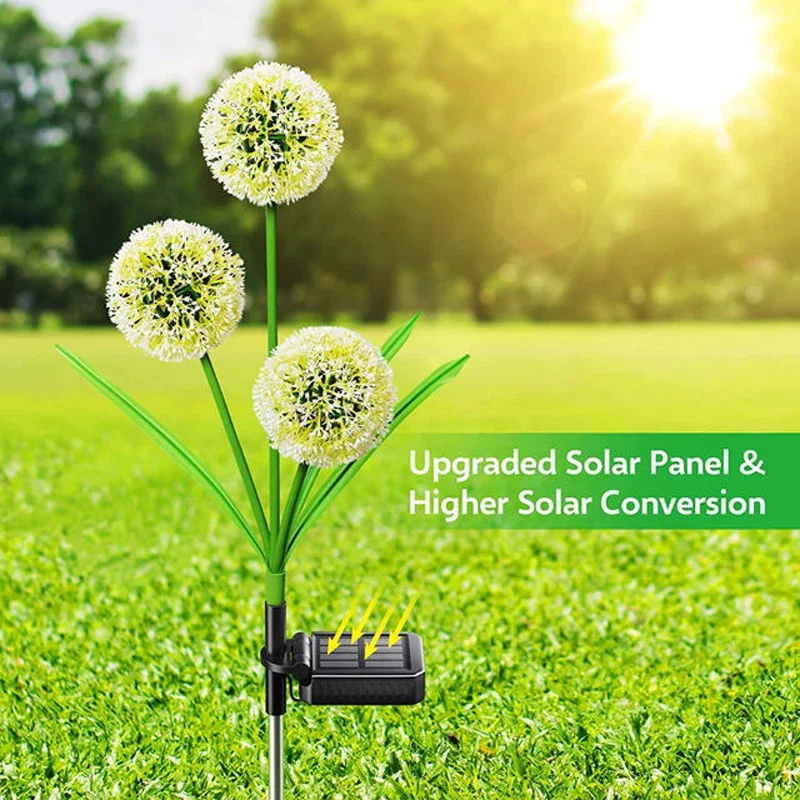 Outdoor Yard Power Stake - Garden Solar Powered Light Dandelion Flower
