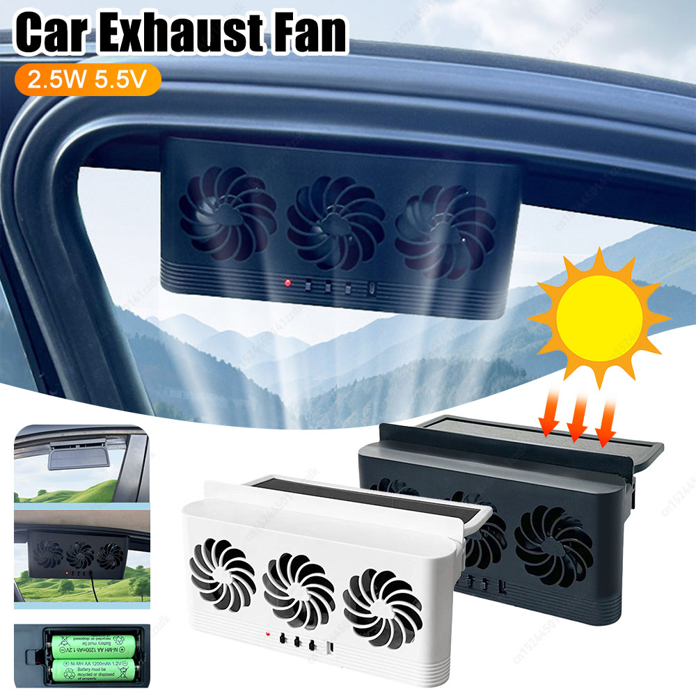 Outdoor Power Vent - Solar Powered Car Exhaust Fan with