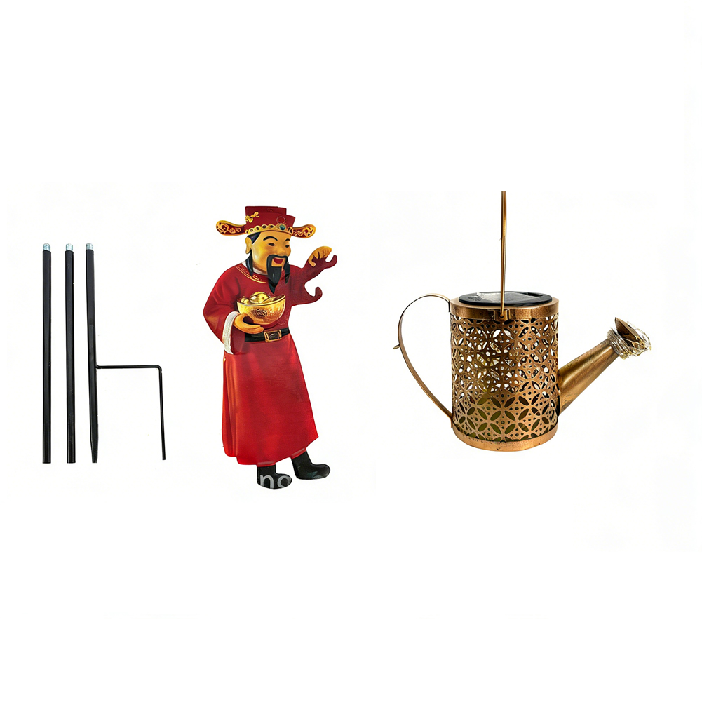 Red Metal Solar Powered Wateri - Outdoor Yard Power Stake recension och pris