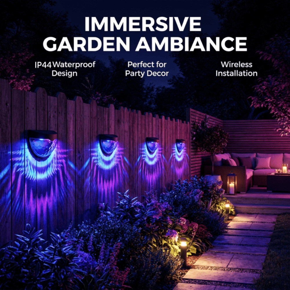6 Pack RGB Solar Fence Lights, - Outdoor Power Post recension och pris