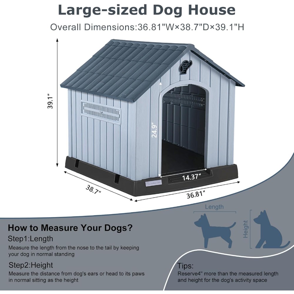 LEMBERI Large Plastic Dog Hous - Outdoor Power Vent recension och pris