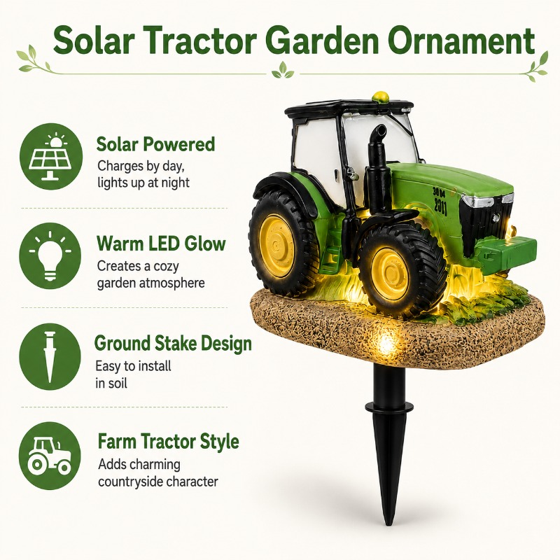 Solar Tractor Garden Stake Lig - Outdoor Yard Power Stake recension och pris