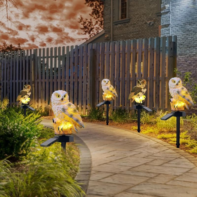 Solar Powered Owl Garden Light - Outdoor Yard Power Stake recension och pris