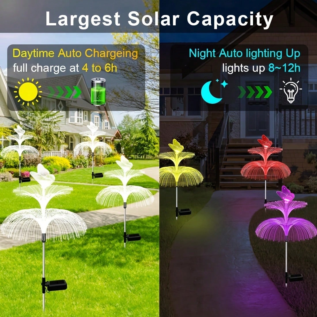 2pcs Solar Powered Jellyfish G - Outdoor Yard Power Stake recension och pris