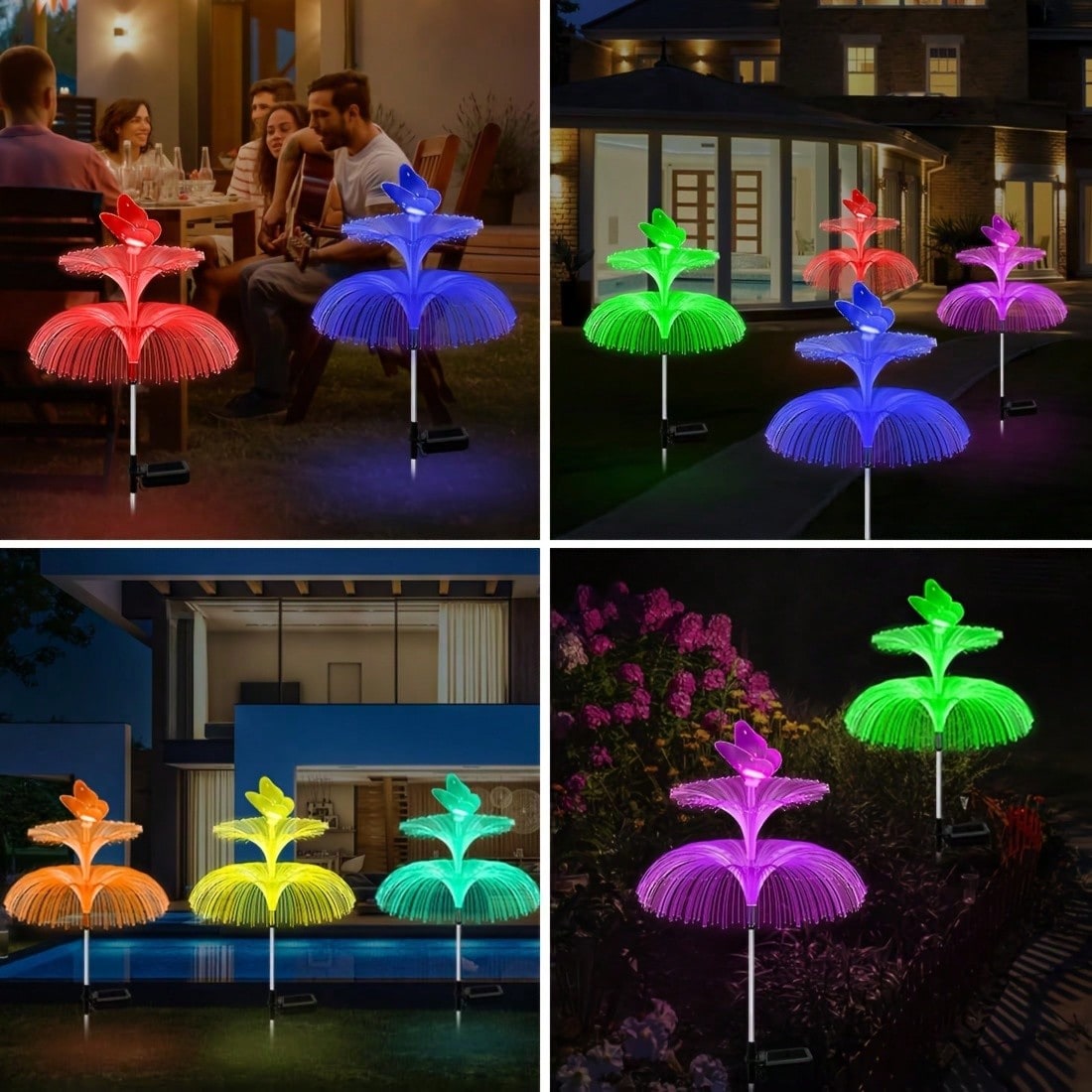 2pcs Solar Powered Jellyfish G - Outdoor Yard Power Stake recension och pris