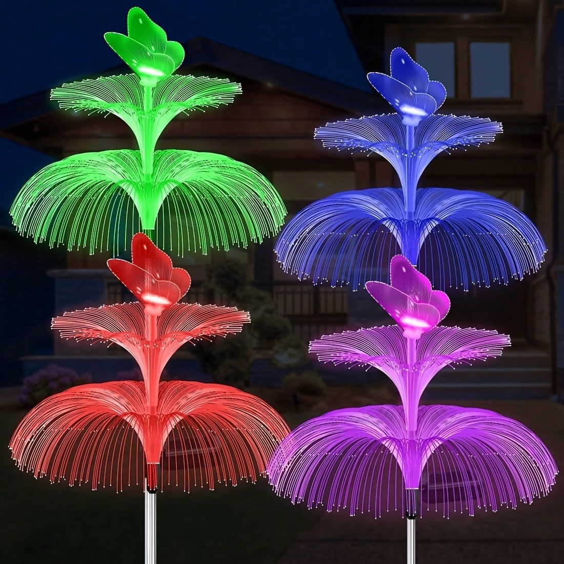 2pcs Solar Powered Jellyfish G - Outdoor Yard Power Stake recension och pris